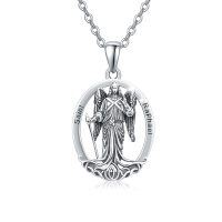 wholesale 925 Sterling Silver Angel of Healing St Raphael Pendant Necklace for Women- Sliver Plated