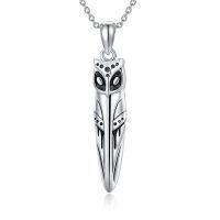 wholesale 925 Sterling Silver Owl Pendant Necklace for Women - Wholesale Jewelry- Oxidized/Oxidised