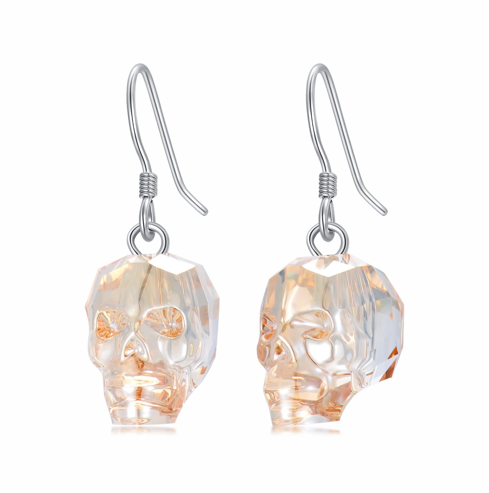 Sterling Silver Skull Earrings - Sliver Plated- Sliver Plated