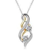 wholesale 925 Sterling Silver Cubic Zirconia Accent Infinity Heart Pendant Necklaces for Women- Rhodium And Gold Plated