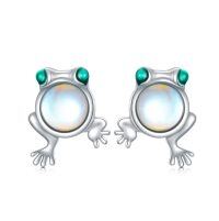 wholesale Sterling Silver Frog Earrings - Rhodium Plated- Rhodium Plated