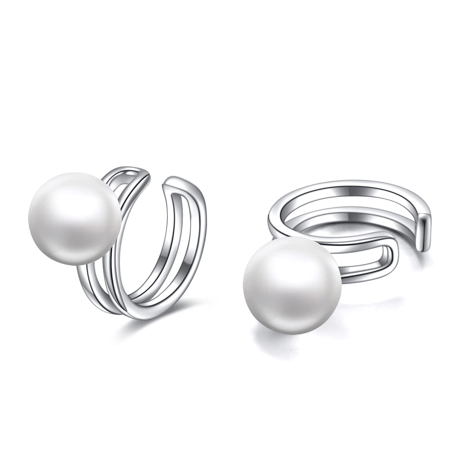 Sterling Silver Baroque Freshwater Pearl Earrings - Sliver Plated- Sliver Plated