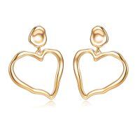 wholesale 925 Sterling Silver Gold Plated Heart Shape Drop Earrings for Women- Two Tone