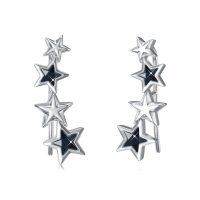 wholesale 925 Sterling Silver Star Crystal Cuff Earrings for Women - Wholesale- Rhodium Plated