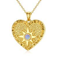 wholesale 925 Sterling Silver Plated Gold Heart Pendant with Purple Opal and Star Design - You Are My Sunshine Gift for Her- Rose Gold Plated