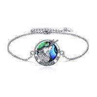 wholesale 925 Sterling Silver Evil Eye Wolf Pentagram Adjustable Bracelet  for Women Men- Sliver Plated