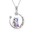 wholesale Sterling Silver Stone Owl Earrings for Women Cat Lovers Gift Drop Leverback-0-16