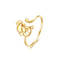 wholesale 14K Gold Flower Shape Ring for Women Girls - Adjustable Size-0-0