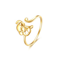 wholesale 14K Gold Flower Shape Ring for Women Girls - Adjustable Size- US # 7