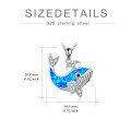 wholesale 925 Sterling Silver Blue Fire Opal Whale Pendant Necklace s for Women Girl's Birthdays-0-8