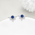 wholesale 925 Sterling Silver Gold Moonstone Starburst Stud Earrings for Women and Girls-0-14