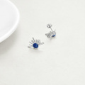 wholesale 925 Sterling Silver Gold Moonstone Starburst Stud Earrings for Women and Girls-0-15