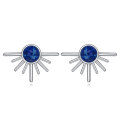 wholesale 925 Sterling Silver Gold Moonstone Starburst Stud Earrings for Women and Girls-0-41