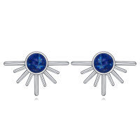 wholesale 925 Sterling Silver Gold Moonstone Starburst Stud Earrings for Women and Girls- Rhodium Plated