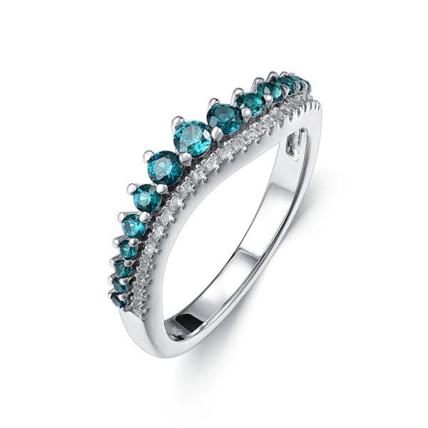 Sterling Silver December Birthstone Eternity Rings-0