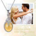 wholesale 925 Sterling Silver Oval Amber Celtic Knot Pendant Necklaces  for Her-0-4