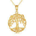 wholesale Yellow Gold 14K Tree of Life Pendant Necklace for Women - Family Jewelry-0-0