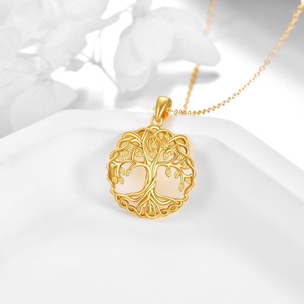 14K Gold Tree of Life Pendant Necklaces-2