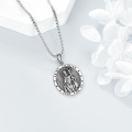wholesale 925 Sterling Silver Saint Patrick Medal Pendant Necklace  with Chain for Men Women Boys Girls Gift Jewelry Accessories-0-5