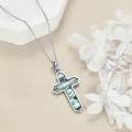 wholesale 925 Sterling Silver Abalone Shell I Am A Child of God Pendant Necklaces for Girls Boys Kids Baptism s 36 Chain-0-3