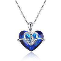 wholesale Sterling Silver Heart Necklace- Rhodium Plated