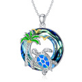 wholesale Sterling Silver Crystal Turtle Necklace for Women-0-0