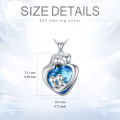 wholesale 925 Sterling Silver Heart-Shaped Blue Crystal Mother & Child Pendant Necklace for Women's s-0-1