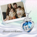 wholesale 925 Sterling Silver Heart-Shaped Blue Crystal Mother & Child Pendant Necklace for Women's s-0-2