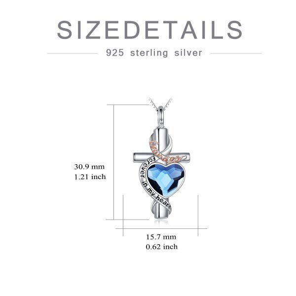 Sterling Silver Cross Crystal Urn Necklace In Memory Of Grandpa-1