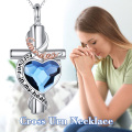 wholesale 925 Sterling Silver Heart-Shaped Crystal Cremation Keepsake Pendant Necklace with Funnel and Fill Tool - Memorial Jewelry for Women-0-3