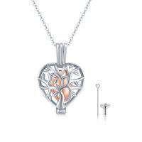 wholesale 925 Sterling Silver Heart Shaped Tree Of Life Cremation Jewelry Urn Necklace For Ashes Women Girls Memorial Keepsake Gift 48 Chain Included- Two Tone