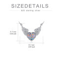 wholesale 925 Sterling Silver Purple Crystal Angel Wings Heart Pendant Necklace February Birthday Gemstone Jewelry for Women Girls Gifts-0-1