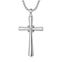 wholesale 925 Sterling Silver &  Knot Cross Pendant Necklaces for Men/Women - Celtic Crucifix Faith s- Rhodium Plated