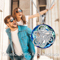 wholesale 925 Sterling Silver Blue Crystal Triskele Pendant Necklaces Celtic Knot Irish Jewelry for Women-0-4