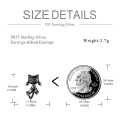 wholesale 925 Sterling Silver Black Cat Stud Earrings w/ Green Stones - Gothic Style Jewellery Gifts for Her-0-1