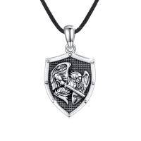 wholesale 925 Sterling Silver Celtic Knot Saint Michael Warrior Pendant with Shield and Sword - Religious Jewelry for Men Women Protection Charm Necklace Gift- Oxidized/Oxidised
