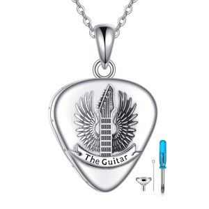 Sterling Silver Wings Guitar Urn Necklaces-0