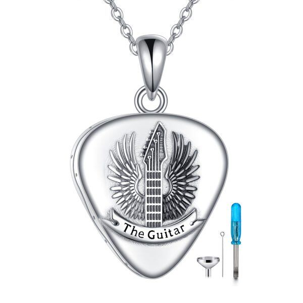 Sterling Silver Wings Guitar Urn Necklaces-0