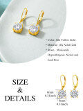wholesale 14K Gold Round Cut Moissanite 2CT Leverback Dangle Drop Earrings for Women-0-1