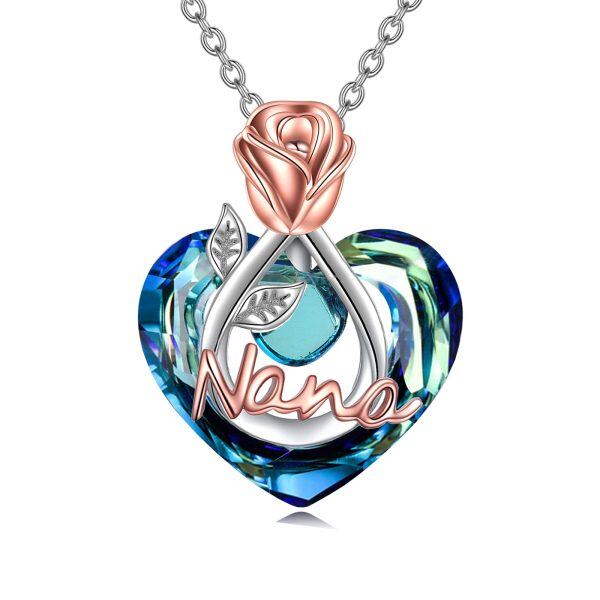 Sterling Silver Crystal "Nana" Pendant Necklaces-0