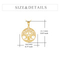 wholesale 14K Gold Pentagram Pentacle Necklace Triple Moon Goddess Pentacle Necklace for Women Real Yellow Gold Pagan Wiccan Magic Amulet Jewelry Gifts-0-1