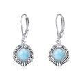 wholesale Sterling Silver Gemstone Leverback Dangle Drop Filigree Earrings for Women-0-0