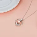 wholesale 925 Sterling Silver Rose Flower in Heart Shape Memorial Keepsake Cremation Jewelry Urn Pendant Necklace for Ashes-0-3