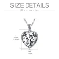 wholesale 925 Sterling Silver Horse & Girl Heart Locket Necklace - Memorial Keepsake s for Women-0-1