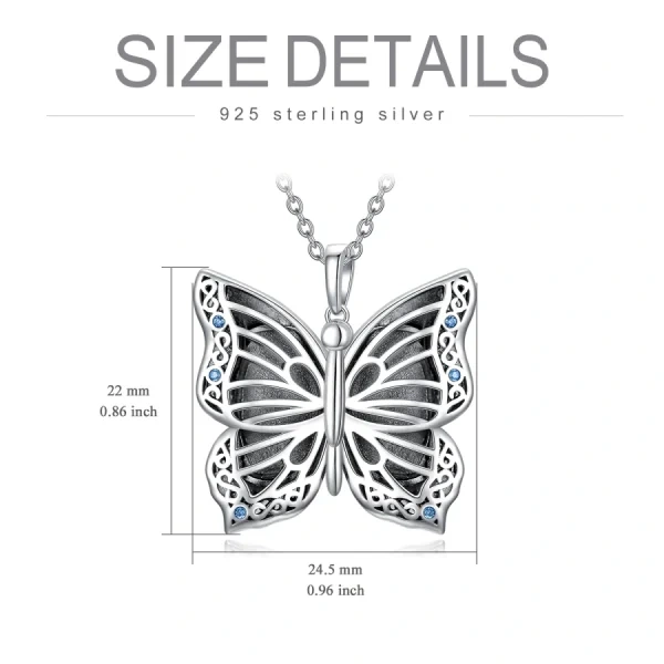 Sterling Silver Butterfly Locket Necklace That Hold 2 Pictures-1