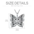 wholesale 925 Sterling Silver Blue Crystal Butterfly Pendant Necklace for Women Girls  45cm Chain Length-0-1