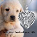 wholesale 925 Sterling Silver Angel Wing Heart Shape Memorial Jewelry Urn Pendant Necklace with Funnel and Fill Tool-0-1