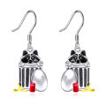 wholesale 925 Sterling Silver Raccoon in Trash Can Dangle Drop Earrings for Women Girls Gift Hypoallergenic Jewelry Accessories-0-0