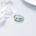 wholesale 925 Sterling Silver Rainbow Chakra I Am Enough Engraved Adjustable Ring for Women-0-3
