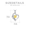 wholesale Gold-Plated 925 Sterling Silver Natural Diamond Sunflower Heart Pendant Necklace for Women-0-1